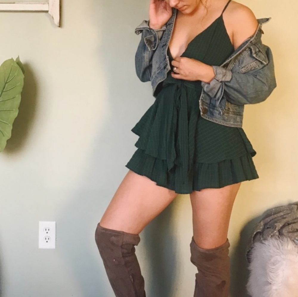 Emerald green romper